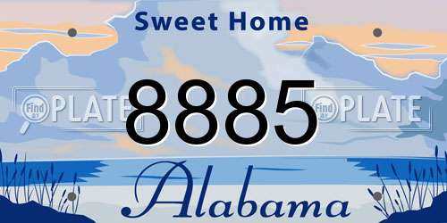 8885 Alabama License Plate