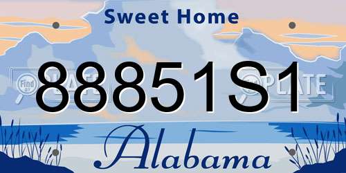 88851S1 Alabama License Plate
