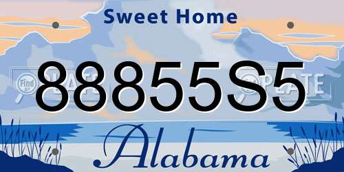 88855S5 Alabama License Plate