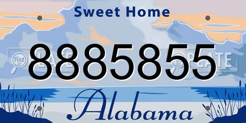 8885855 Alabama License Plate
