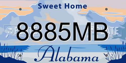 8885MB Alabama License Plate