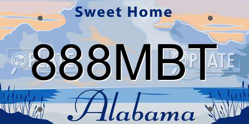 888MBT Alabama License Plate