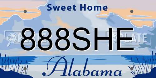 888SHE Alabama License Plate