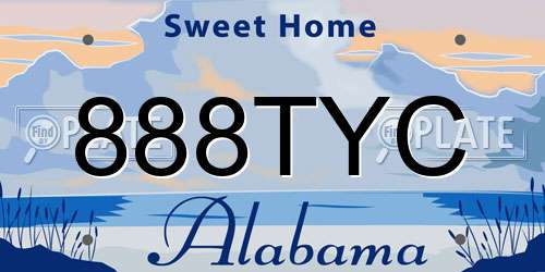 888TYC Alabama License Plate