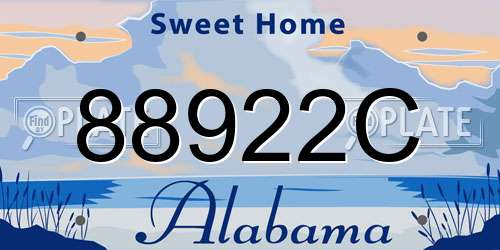 88922C Alabama License Plate