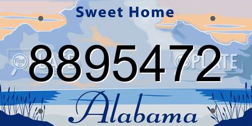 8895472 Alabama License Plate