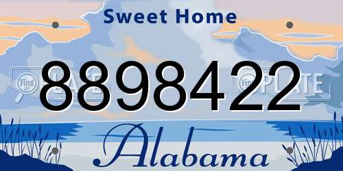 8898422 Alabama License Plate