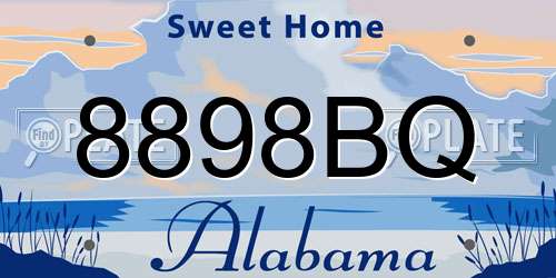 8898BQ Alabama License Plate