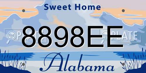 8898EE Alabama License Plate