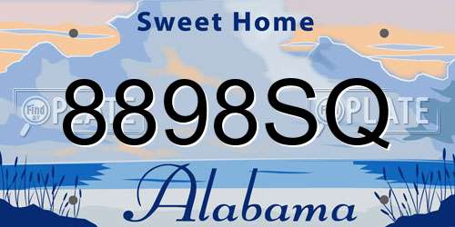 8898SQ Alabama License Plate
