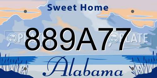 889A77 Alabama License Plate