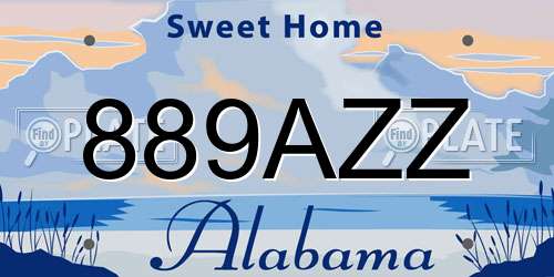 889AZZ Alabama License Plate