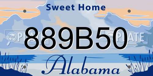 889B50 Alabama License Plate