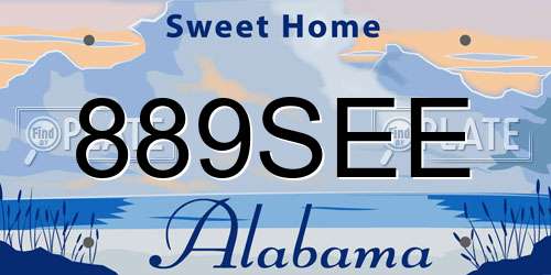 889SEE Alabama License Plate