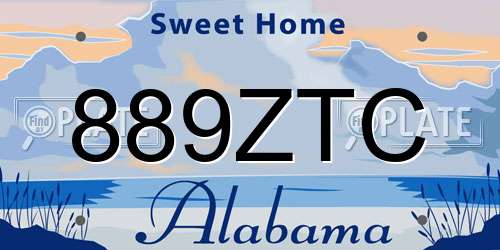 889ZTC Alabama License Plate