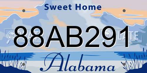 88AB291 Alabama License Plate