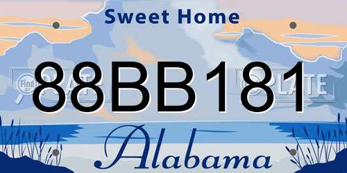88BB181 Alabama License Plate