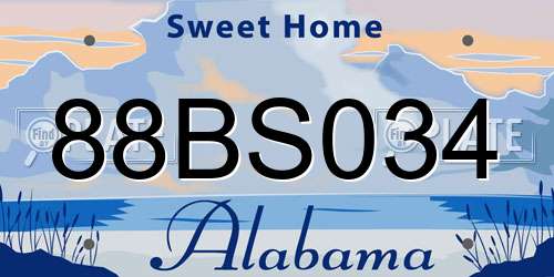88BS034 Alabama License Plate