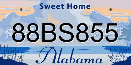 88BS855 Alabama License Plate