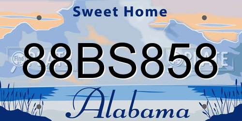 88BS858 Alabama License Plate