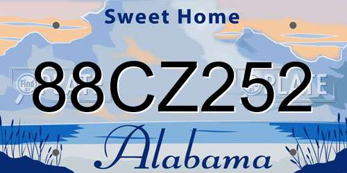 88CZ252 Alabama License Plate