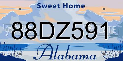 88DZ591 Alabama License Plate