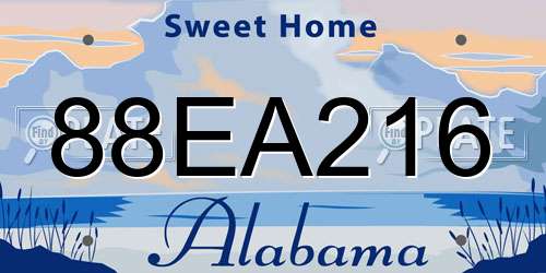 88EA216 Alabama License Plate