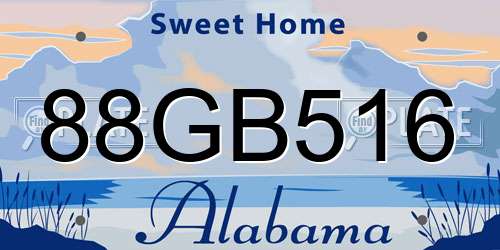 88GB516 Alabama License Plate