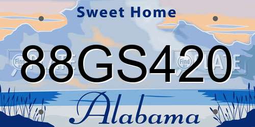 88GS420 Alabama License Plate