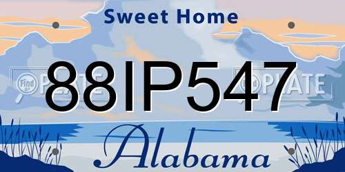 88IP547 Alabama License Plate