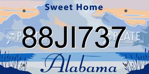 88JI737 Alabama License Plate
