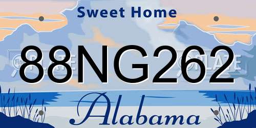 88NG262 Alabama License Plate
