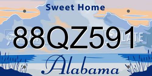 88QZ591 Alabama License Plate