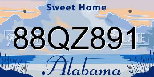 88QZ891 Alabama License Plate