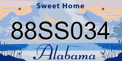 88SS034 Alabama License Plate