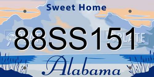 88SS151 Alabama License Plate