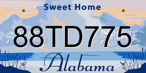 88TD775 Alabama License Plate