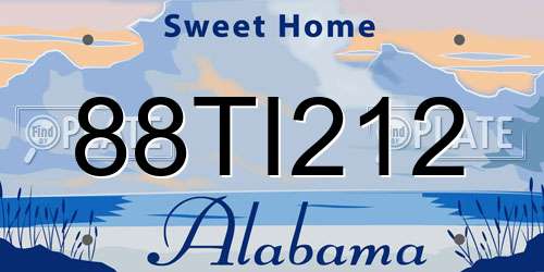 88TI212 Alabama License Plate