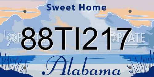 88TI217 Alabama License Plate