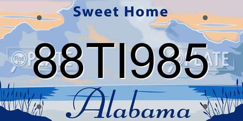 88TI985 Alabama License Plate