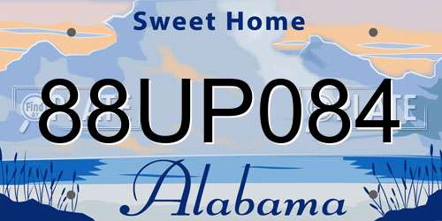 88UP084 Alabama License Plate
