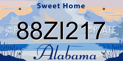 88ZI217 Alabama License Plate