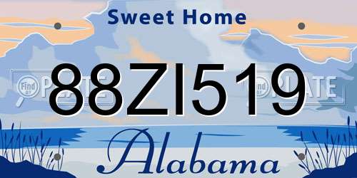 88ZI519 Alabama License Plate