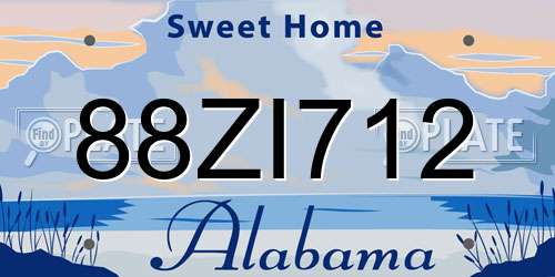 88ZI712 Alabama License Plate