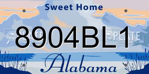 8904BL1 Alabama License Plate