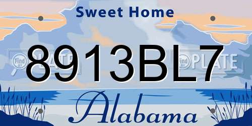 8913BL7 Alabama License Plate