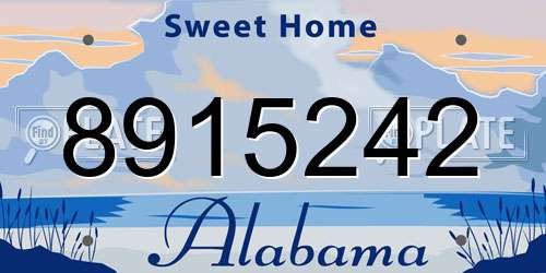 8915242 Alabama License Plate