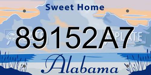 89152A7 Alabama License Plate