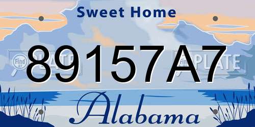 89157A7 Alabama License Plate