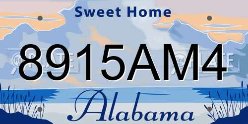 8915AM4 Alabama License Plate